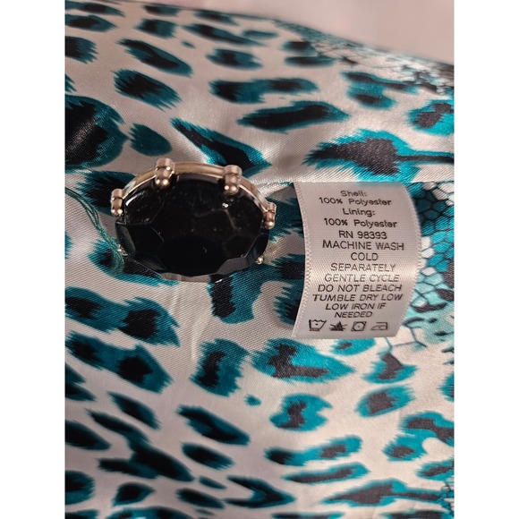 Dennis Basso Emerald Green Evening Jacket Size 2X Animal Print Lined - Picture 7 of 14